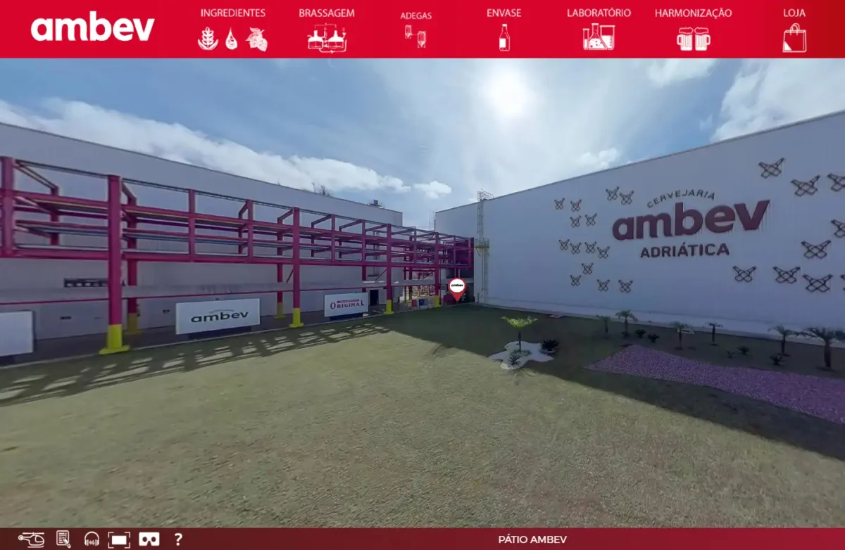 Veja o tour virtual oficial da cervejaria Ambev (Fonte externa)