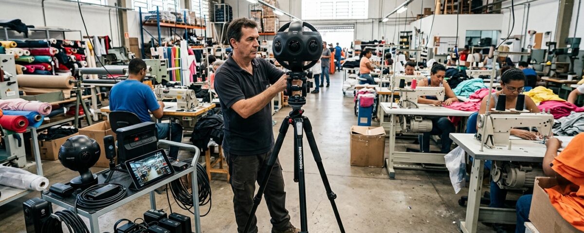 Ilustração de realidade virtual 360 aplicada em diferentes setores
