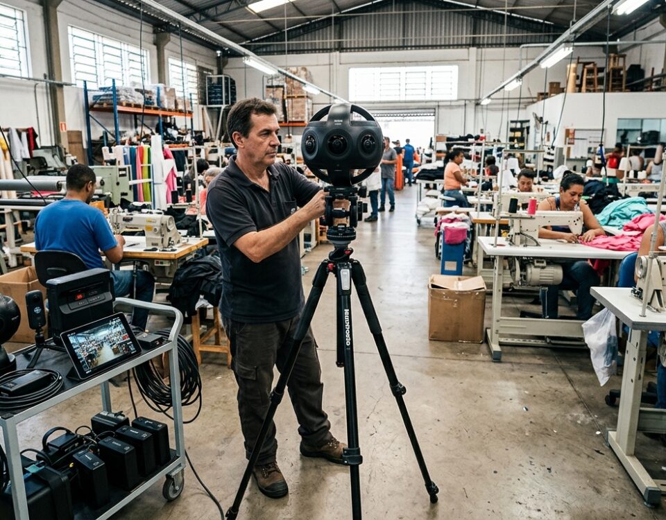 Ilustração de realidade virtual 360 aplicada em diferentes setores