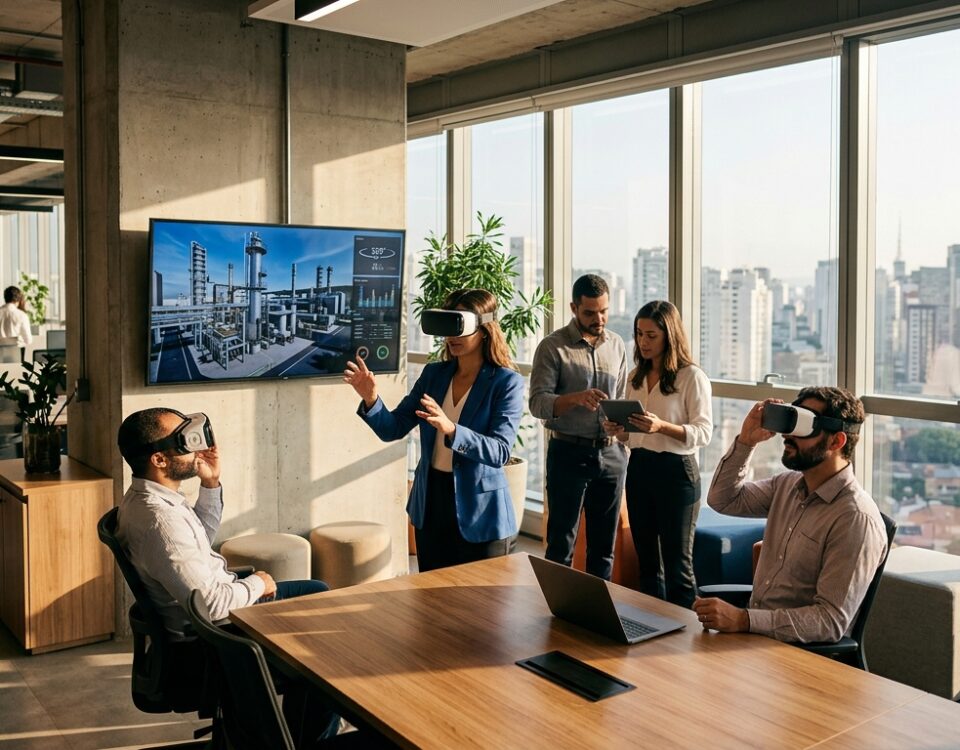 Exemplo de uso de realidade virtual 360 em ambiente empresarial