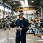 Indústria com treinamento em realidade virtual 360