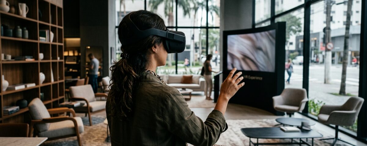 Loja utilizando realidade virtual 360 para aumentar vendas