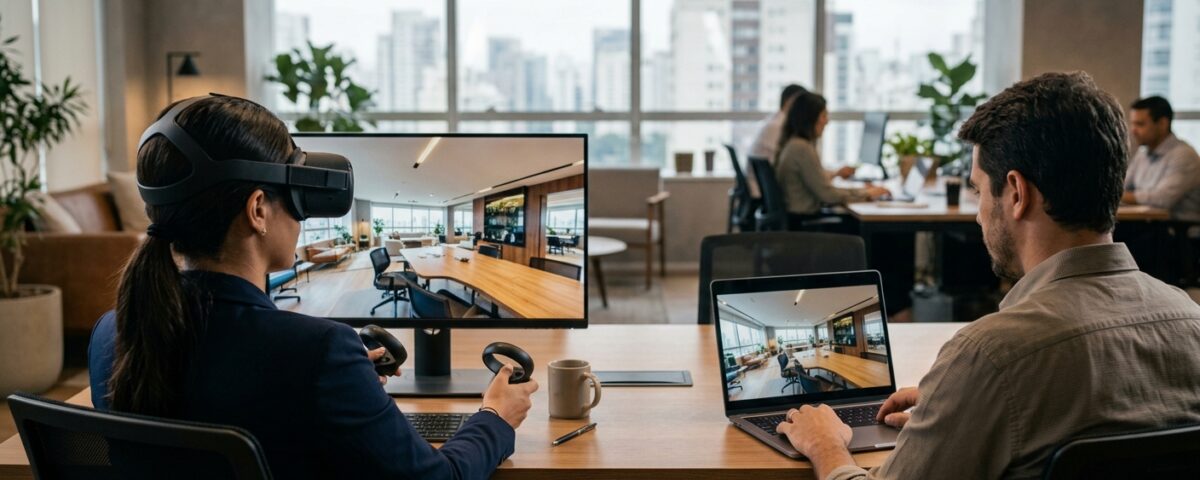 Comparação entre realidade virtual 360 e vídeo tradicional para negócios
