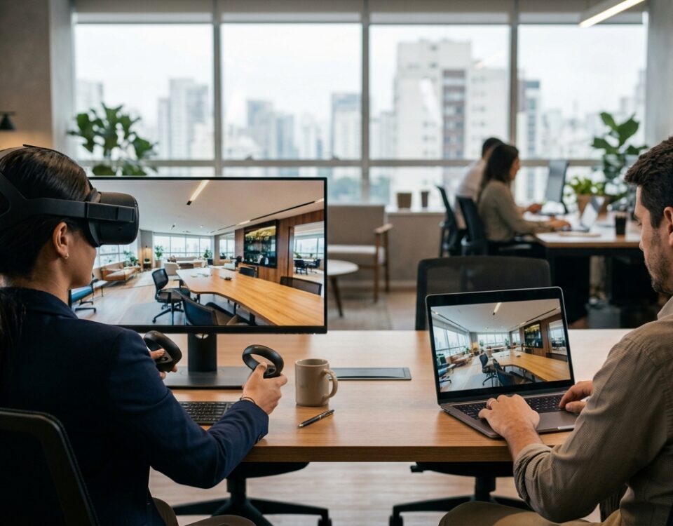 Comparação entre realidade virtual 360 e vídeo tradicional para negócios
