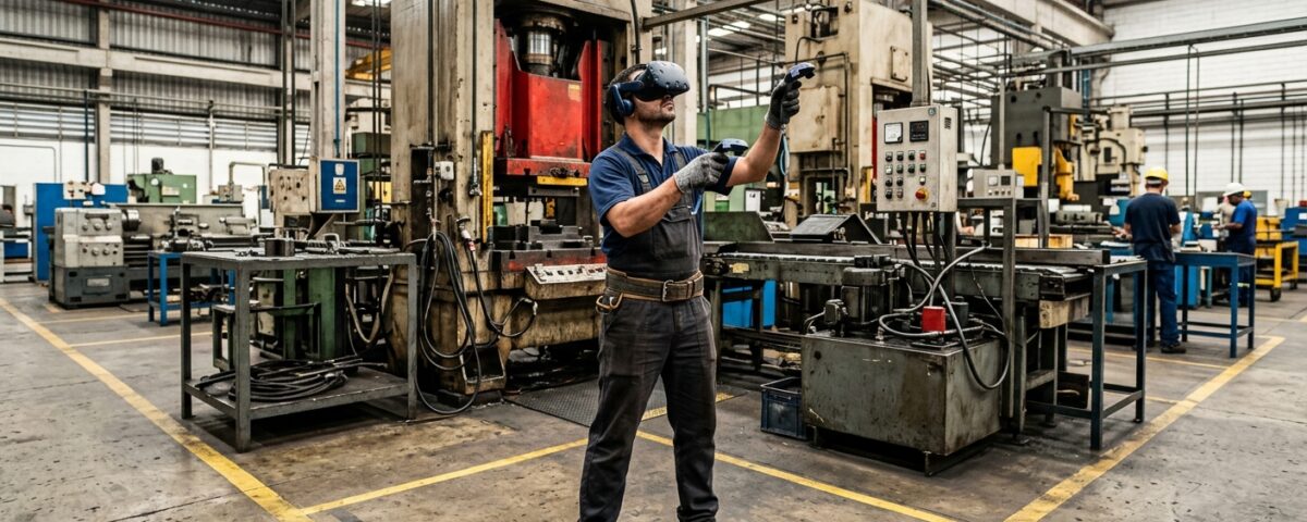 Treinamento industrial usando realidade virtual 360