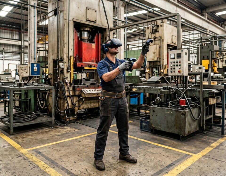 Treinamento industrial usando realidade virtual 360