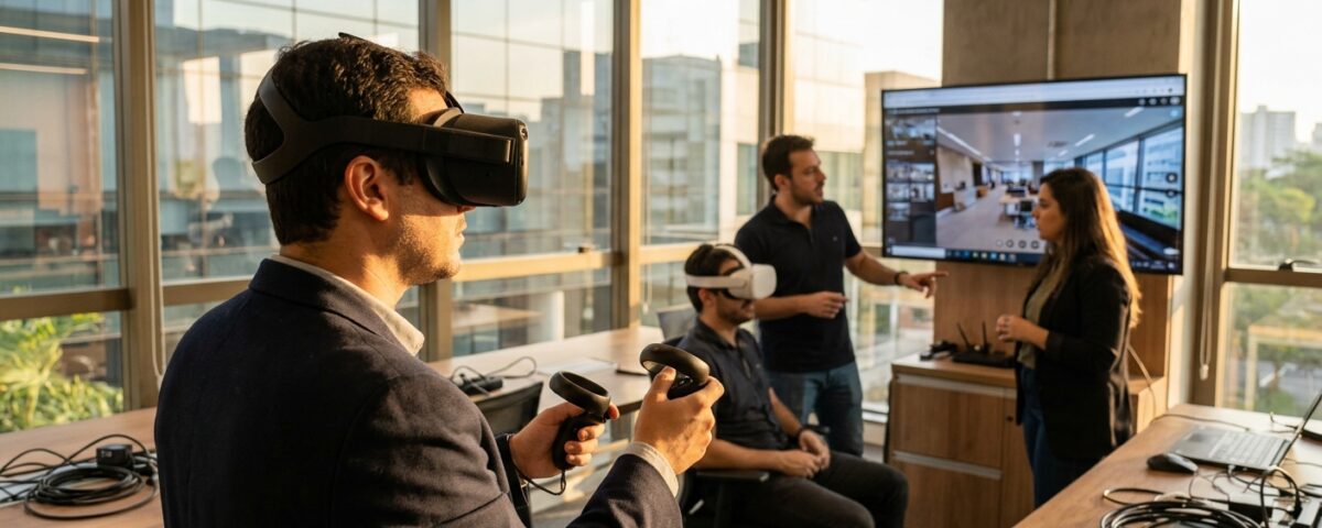Ambiente imersivo com uso de realidade virtual 360 em ambiente corporativo