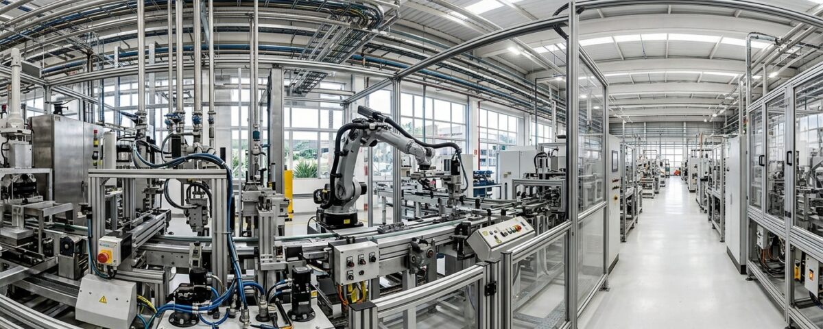 Ambiente industrial capturado por fotografia 360 graus
