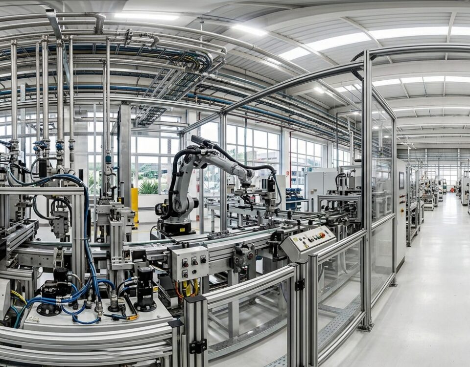 Ambiente industrial capturado por fotografia 360 graus