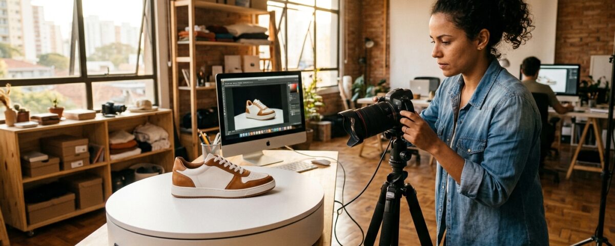 Exemplo de produto exibido com fotografia 360° em loja online