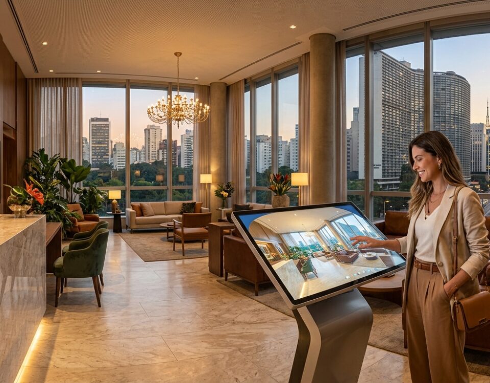 Imagem ilustrativa de um tour virtual 360° em hotel
