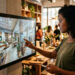 Imagem mostrando uma experiência de tour virtual 360º em um ambiente comercial