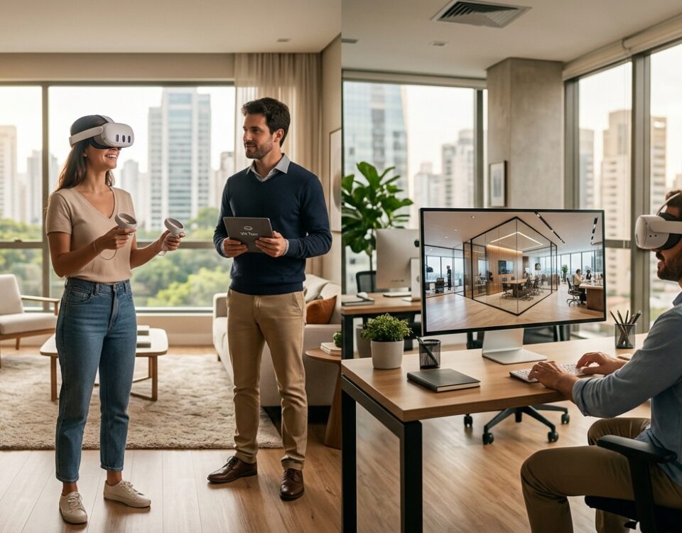 Tour virtual com realidade virtual 360 no mercado imobiliário e comercial