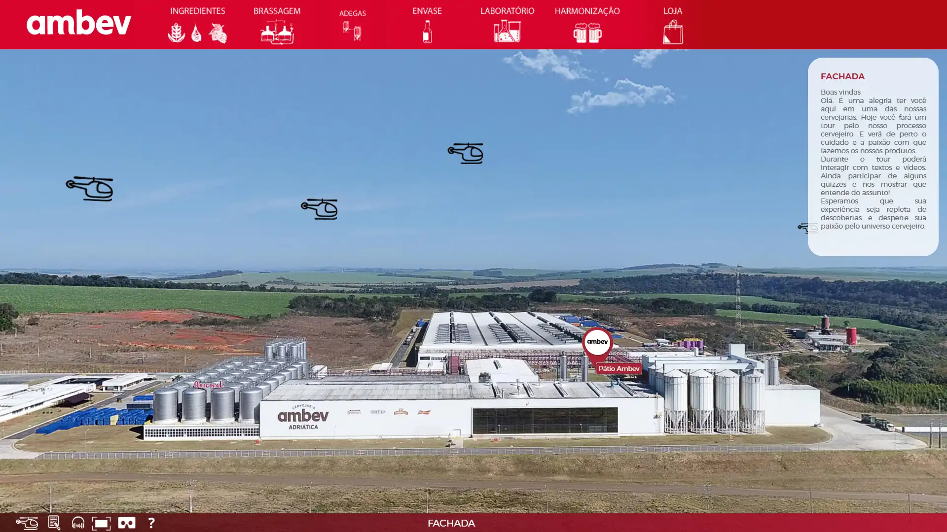 Tour Virtual 360 graus da cervejaria Ambev